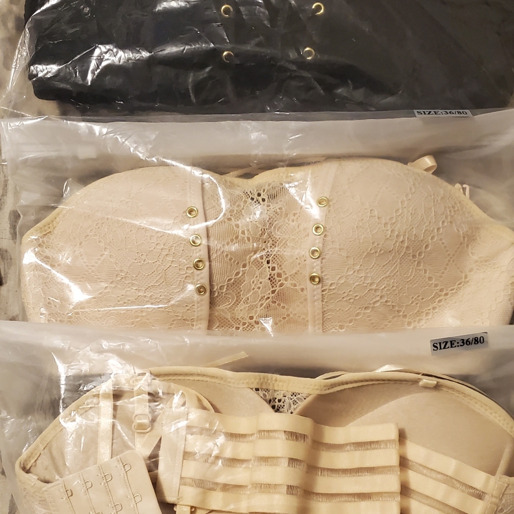 3 Strapless (removable straps) bras Size 36BC
